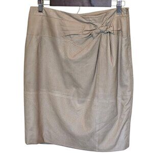 Tan/Cream Perforated WORTH Leather Mini sz6